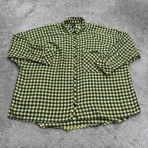 BDG Urban Outfitters Oversized Flannel Crop Shirt Women Medium Blue Yellow Plaid